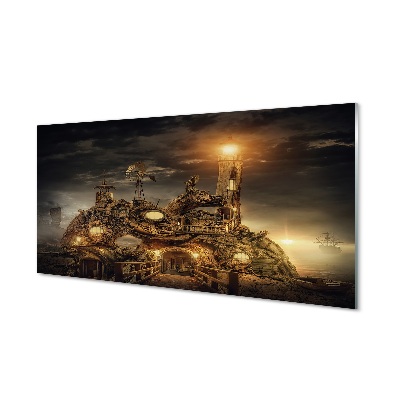 Absztrakt felhő lámpa Üvegfotó