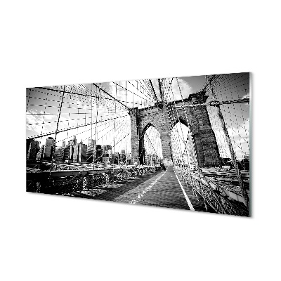 Fekete-fehér ég híd Üvegkép
