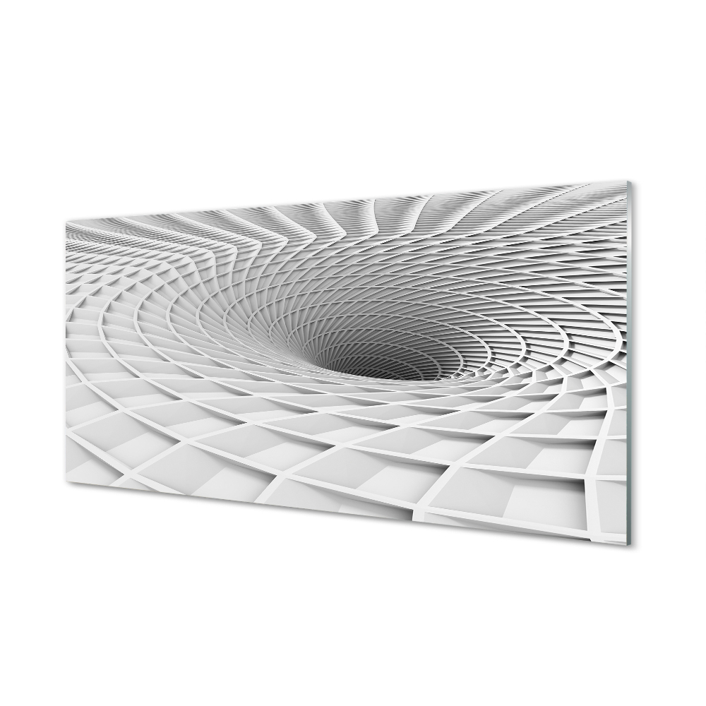 Geometrikus fehér 3D tölcsér Üvegkép