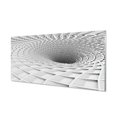 Geometrikus fehér 3D tölcsér Üvegkép