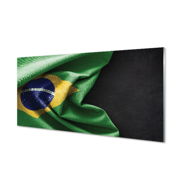 Gyűrött brazil zászló Üvegkép
