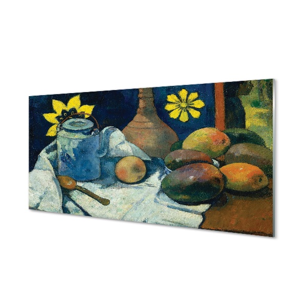 Paul Gauguin - Csendélet egy csésze teával és gyümölccsel Üvegfotó