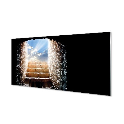 Nap lépcsők kilátással az égre Üvegkép nyomtatás