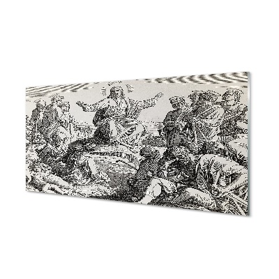 Egy rajz Jézus tanításáról Üvegkép nyomtatás