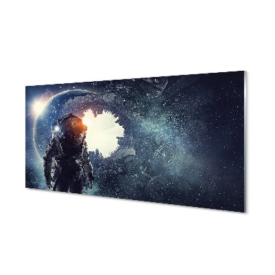 Űrhajós űrhold Egyedi üvegkép