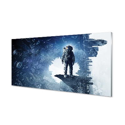 Űrhajós űrváros Üvegkép nyomtatás