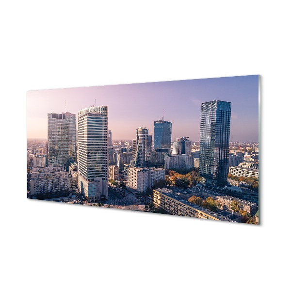 Varsói felhőkarcolók városi panoráma Üvegfotó