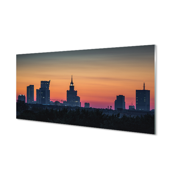 Varsói naplemente panoráma Üvegkép falra