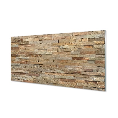 Habcsók kőtéglák fala Egyedi üvegkép