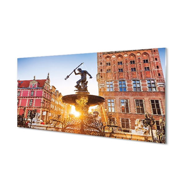 Gdańsk-kút a piactéren Egyedi üvegkép
