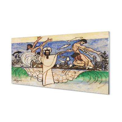 Vázlat Jézusról a tengerről Üvegkép nyomtatás