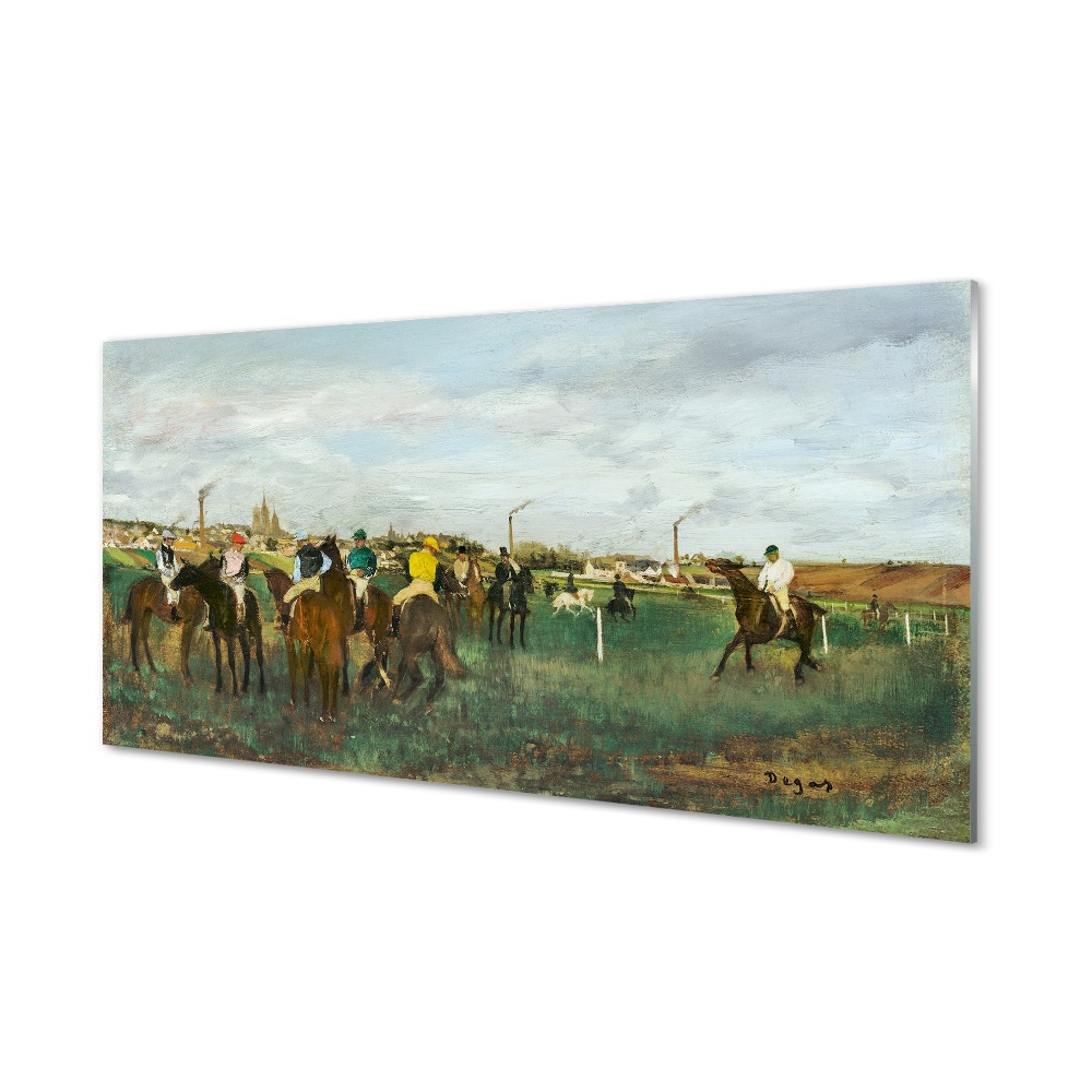 Edgar Degas - Lóverseny Egyedi üvegkép