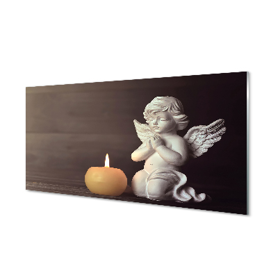Egy imádkozó angyal gyertyával Üvegfotó