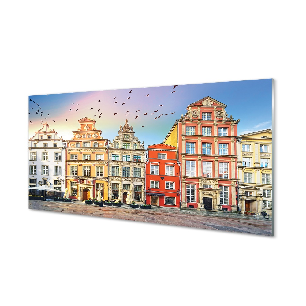 Gdańsk Bérházak Old Town Üvegkép nyomtatás