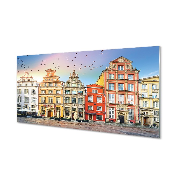 Gdańsk Bérházak Old Town Üvegkép nyomtatás