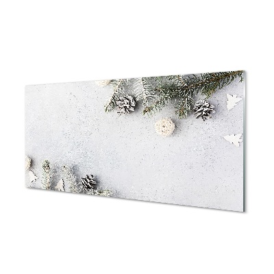 Hókúpok gallyai Üvegkép falra