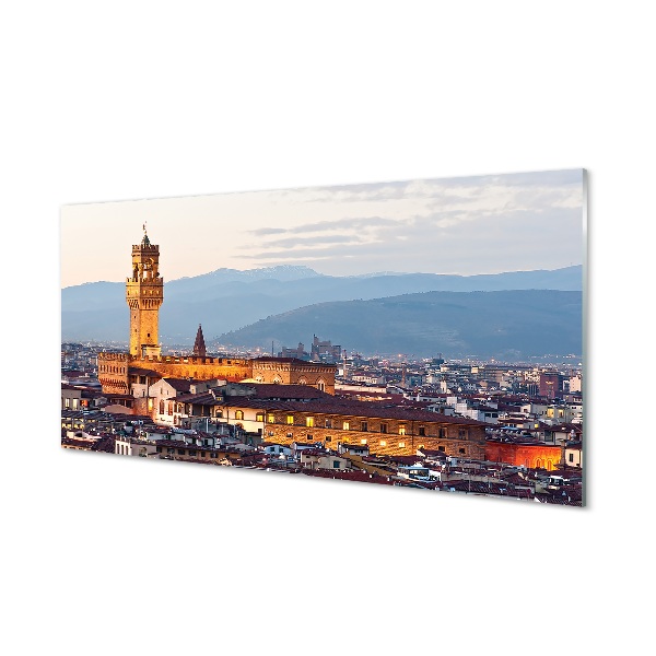 Olaszország város panoráma kastélya Üvegkép nyomtatás