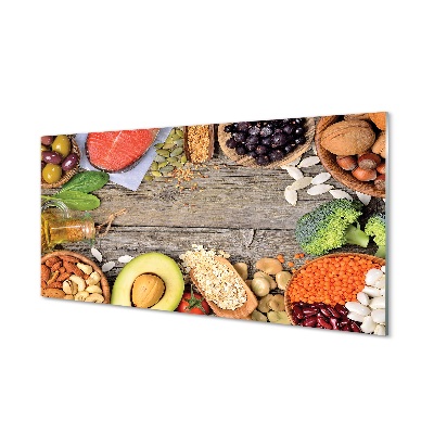 Bab brokkoli dió avokádó Üvegkép