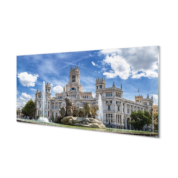 Spanyolország Madrid-palota szökőkútja Üvegfotó