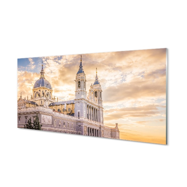 Spanyolország Sunset Cathedral Üvegkép falra
