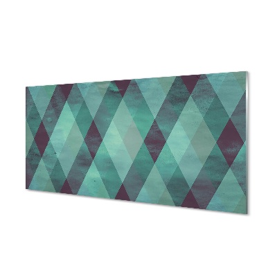Geometrikus minta zöld rombuszokkal Üvegkép nyomtatás