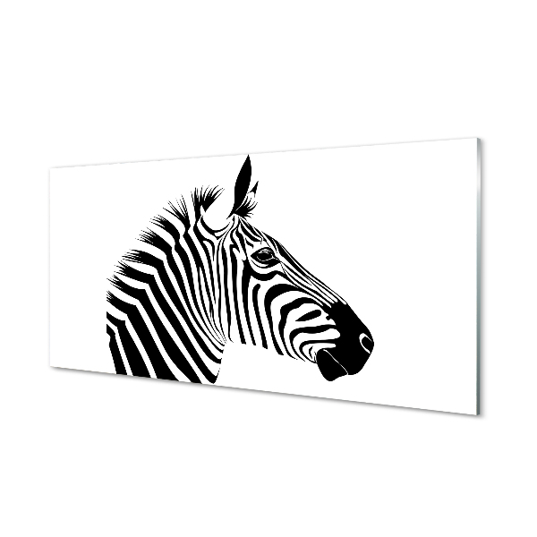 Zebra illusztráció fehér háttér Üvegfotó