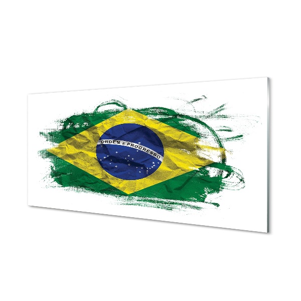 Brazília zászló Üvegkép falra