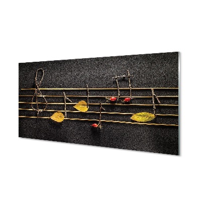 Gallyakból és levelekből készült karó és jegyzetek Üvegkép