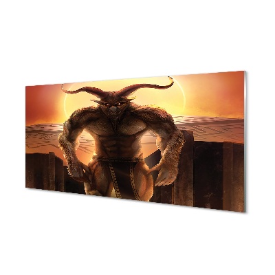 Naplemente ördög miniotaurusz Egyedi üvegkép