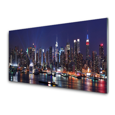 Modern Üvegkép Felhőkarcolók városi házak