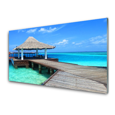 Modern Üvegkép Sea Footbridge Cottage