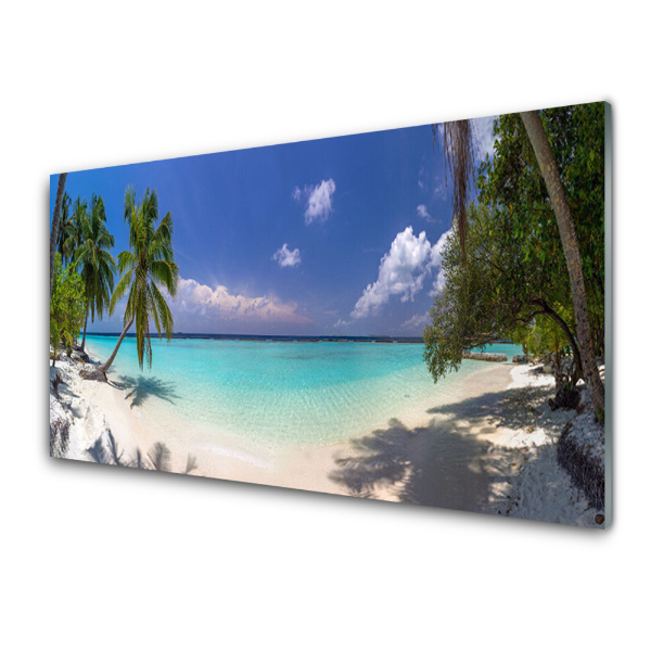 Modern Üvegkép Sea Beach pálmafák