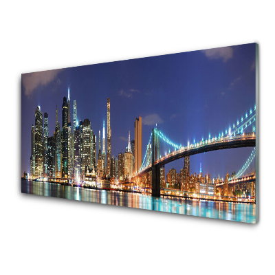 Üvegkép Nyomtatás Bridge City éjjel