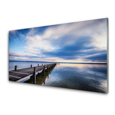 Egyedi Üvegkép Pier a tengeren ég