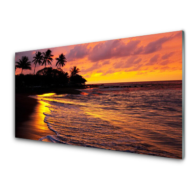 Egyedi Üvegkép Pálmafák a tenger partján