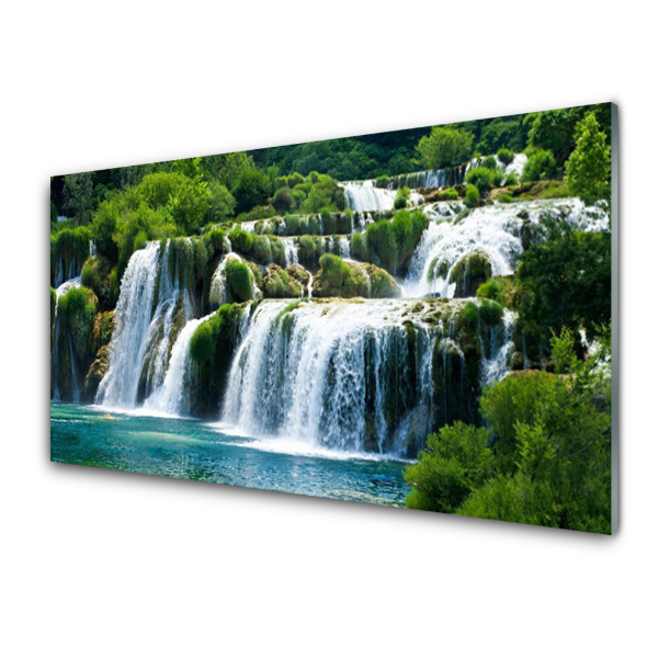 Üvegkép Nyomtatás Cascade természeti vízesés