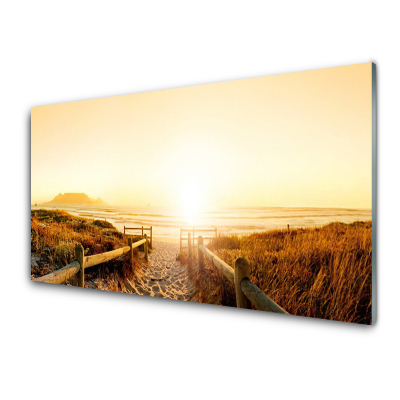 Üvegfotó Út a tengerparton