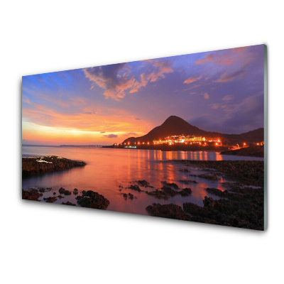 Üvegkép Nyomtatás Töltés az esti fényekben