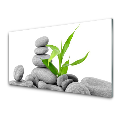 Üvegkép Kövek és levelek tornya