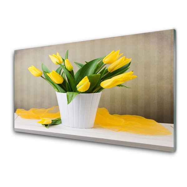Üvegkép Falra Tulipán egy edényben