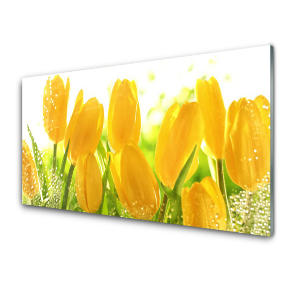 Egyedi Üvegkép Csokor sárga tulipán