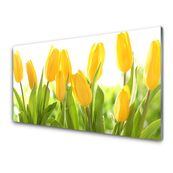 Üvegkép Sárga Tulipán Virágok