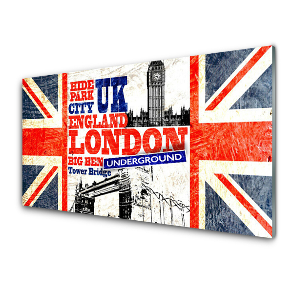 Modern Üvegkép Anglia zászlaja London