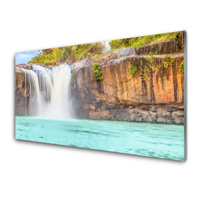 Üvegkép Falra Vízesés a tavon