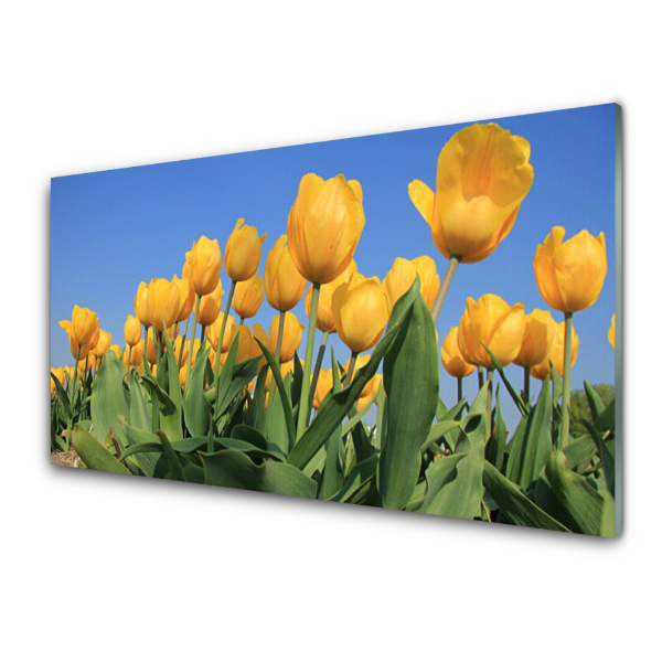 Üvegkép Falra Tulipánok Sárga virágok
