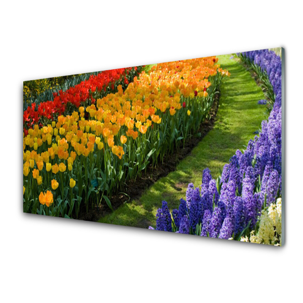 Üvegkép Falra Jácint és tulipánok kertje