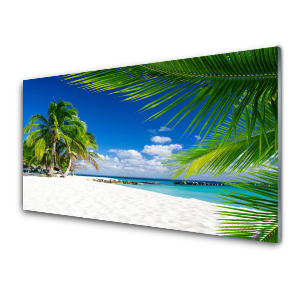 Modern Üvegkép Trópusi fehér strand