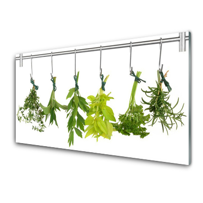 Egyedi Üvegkép Horgokon lógó gyógynövénycsokrok