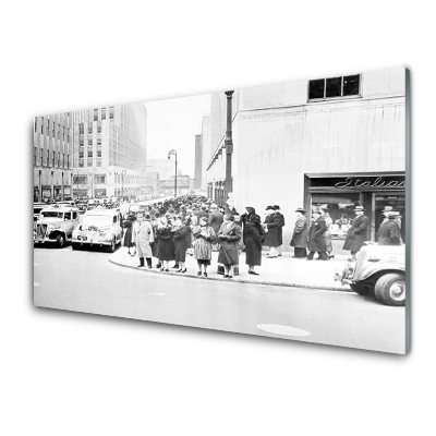 Üvegkép Nyomtatás Fekete-fehér várostörténeti retro