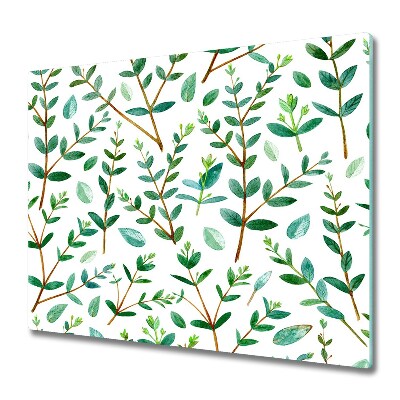 Tűzhelyvédő Üveglap Eukaliptusz ágak